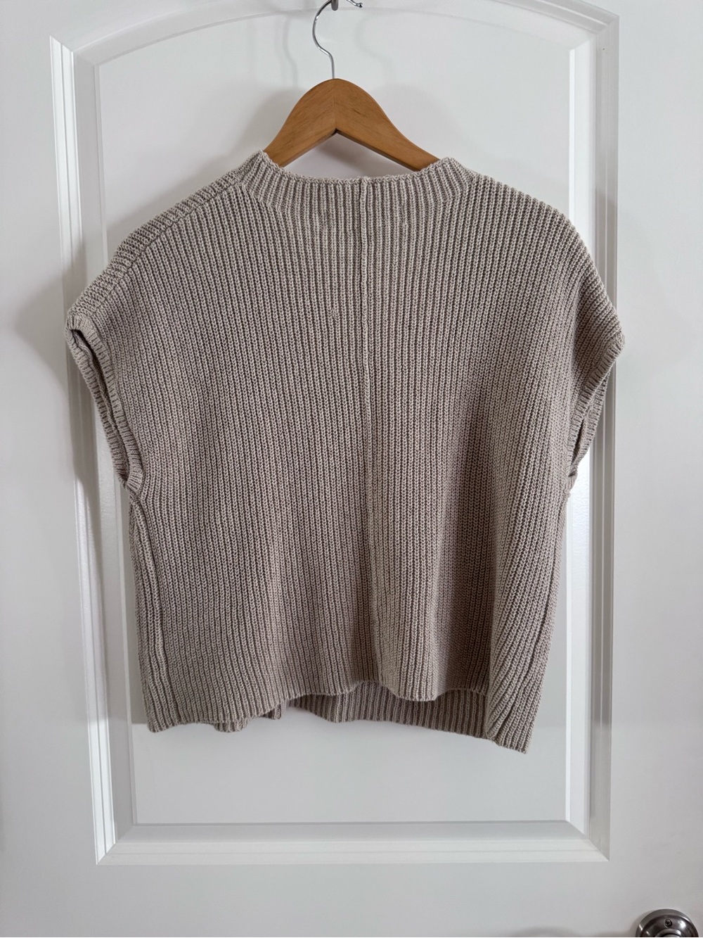 Free People Freya Sweater Sleeveless Top in Beige with pocket - Picture 7 of 7